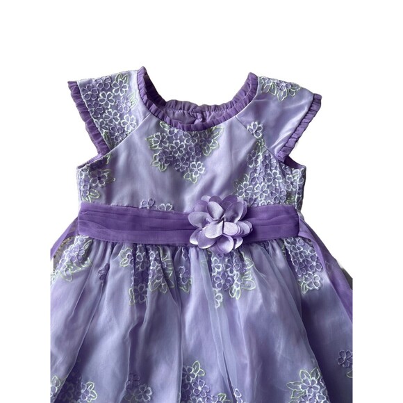 New Jona Michelle Girls 7 Purple Special Occasion Party Dress Floral NEW - Picture 5 of 5